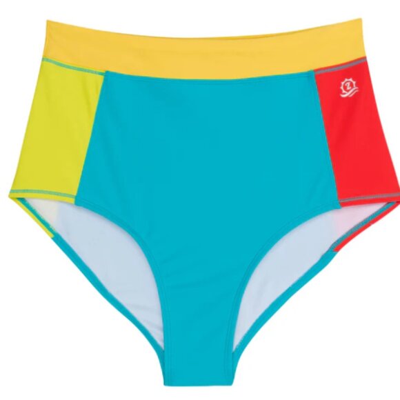 Swim Zip High Waist Bikini Bottom Color Pop - Picture 1 of 3